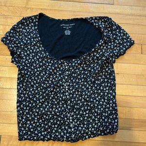 American Eagle Ribbed Crop Tee